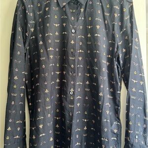 Equipment Black Blouse with Colorful Pattern